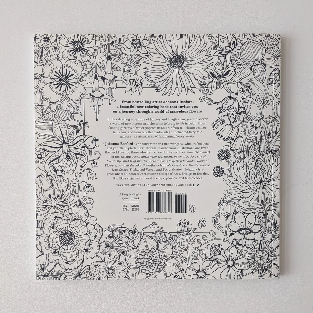Adult Coloring Books For Antistress - Cats And Flowers Coloring Book